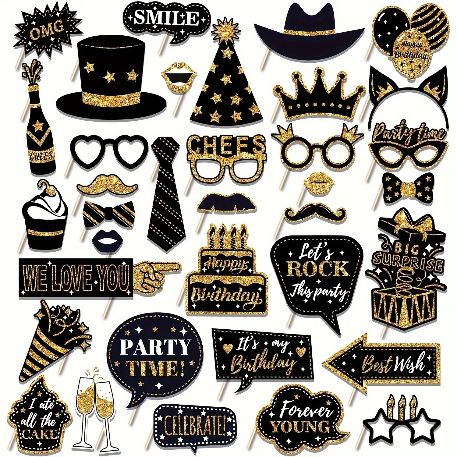 Science Of Happiness - 36pcs of Birthday Photo Booth Props