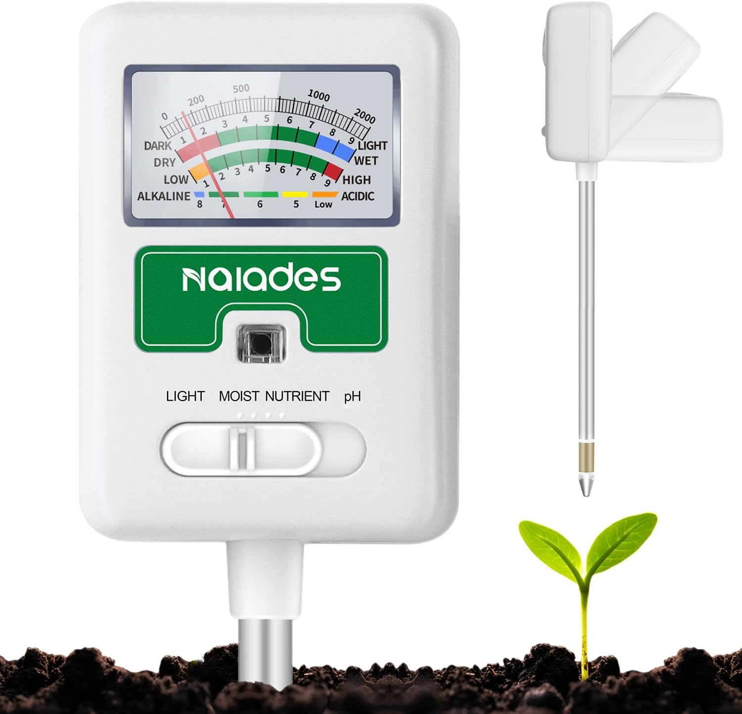 Water Testing Kit - Soil Moisture Meter for Plants, 4-in-1