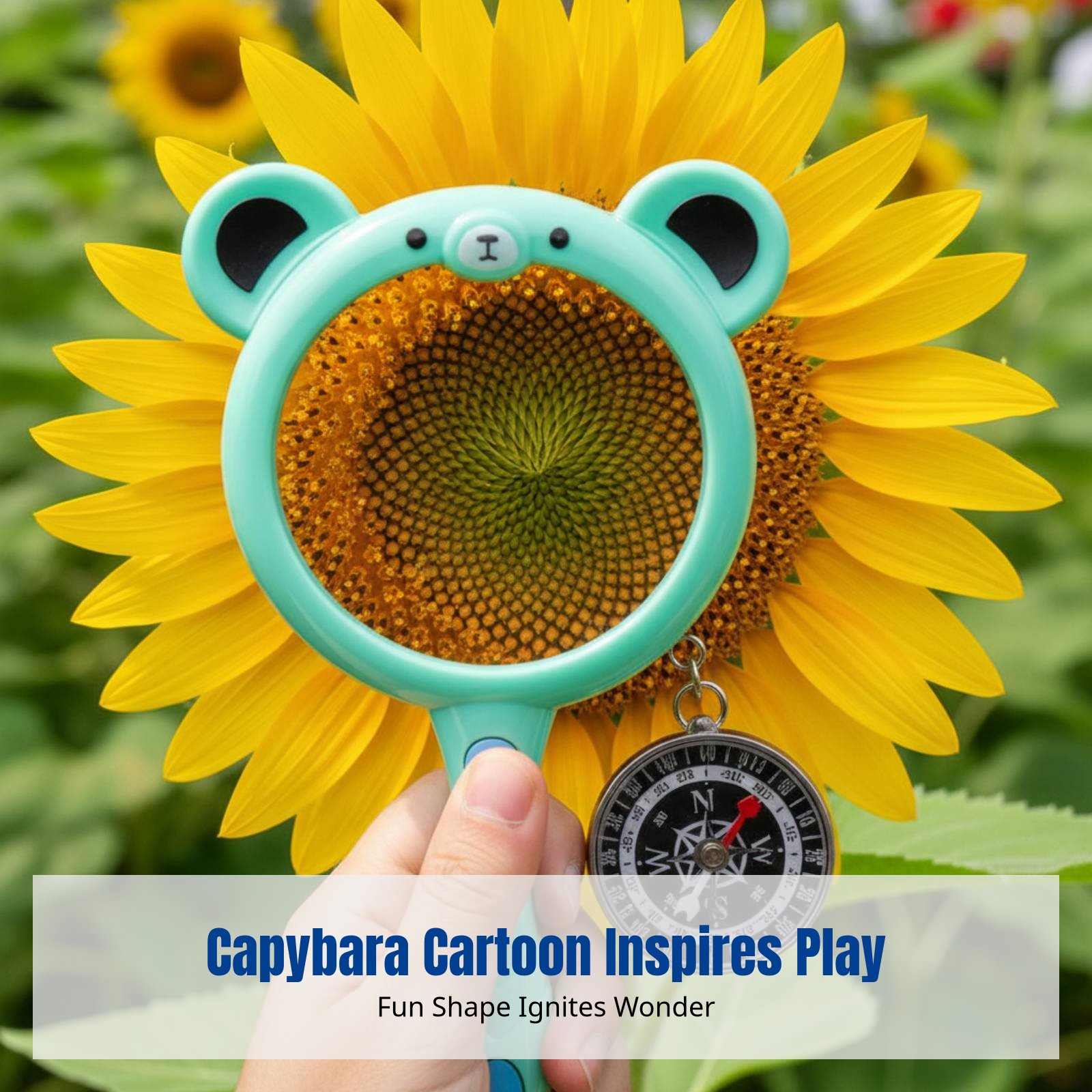Science Toys - Capybara Cartoon Magnifier & Compass Set,
