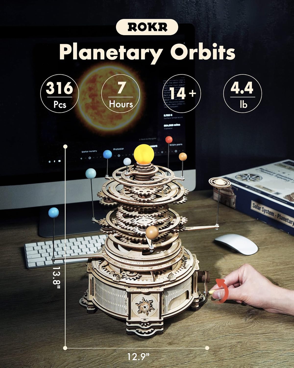 3D Wooden Puzzles for Adults-O - огляд і ціна Solar System Orrery