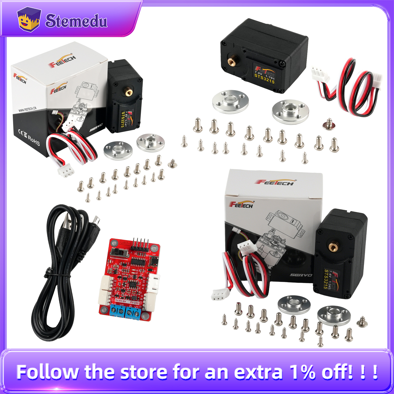 Feetech 7.4V 19KG ST-3215 Seri - огляд і ціна Robot Arm Motor