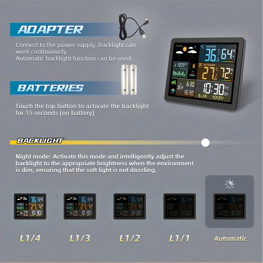 Multifunctional Large Color Sc - огляд і ціна Weather Station Indoor