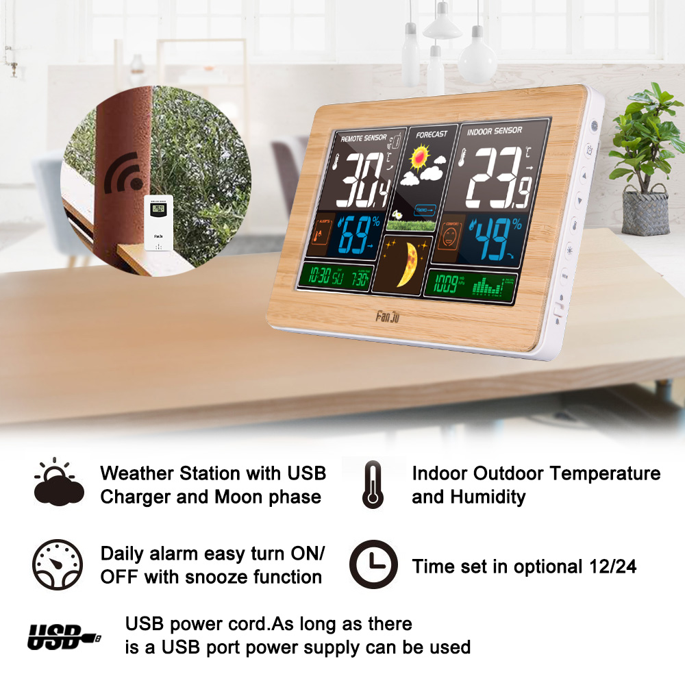 FanJu FJ3378 Digital Alarm Clo - огляд і ціна Weather Station Indoor